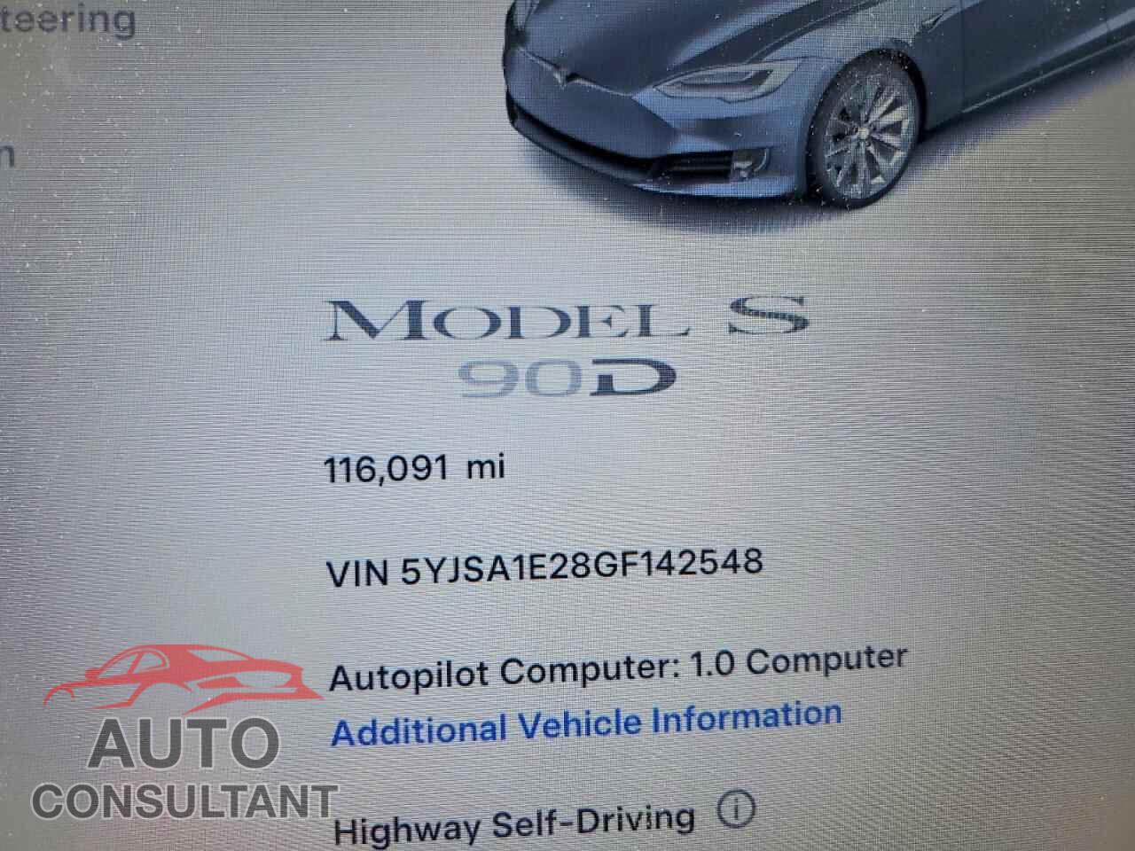 TESLA MODEL S 2016 - 5YJSA1E28GF142548