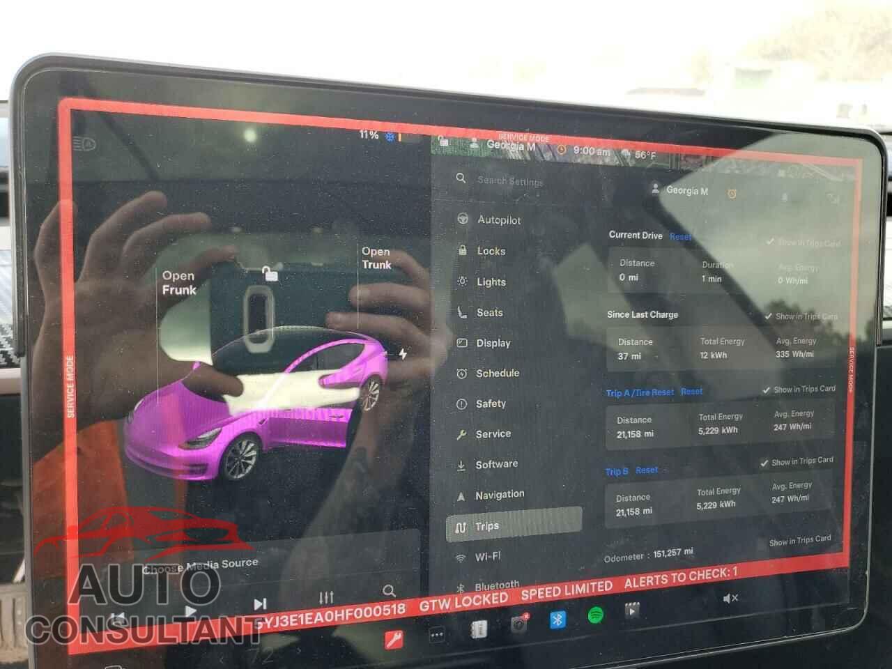 TESLA MODEL 3 2017 - 5YJ3E1EA0HF000518