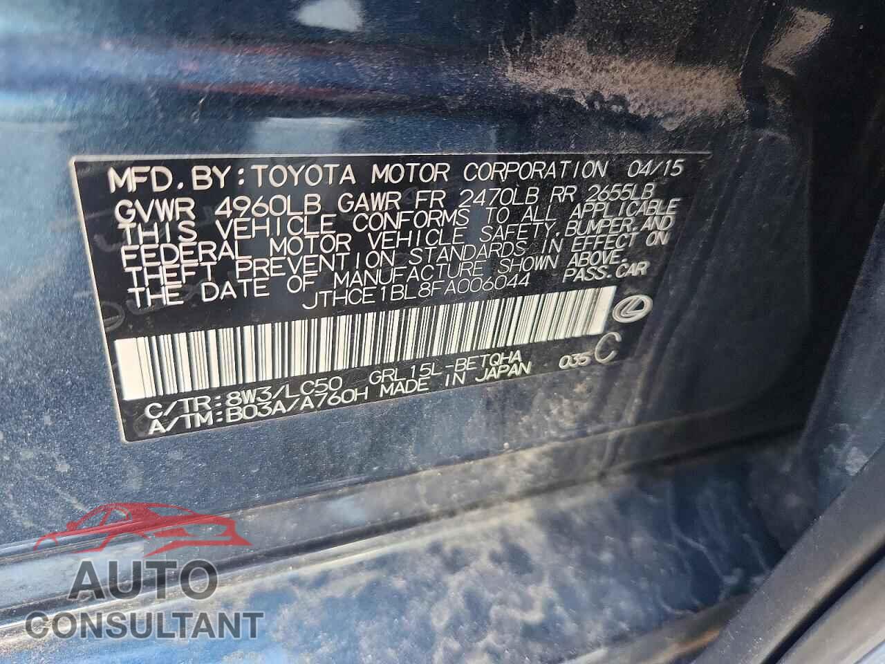 LEXUS GS350 2015 - JTHCE1BL8FA006044