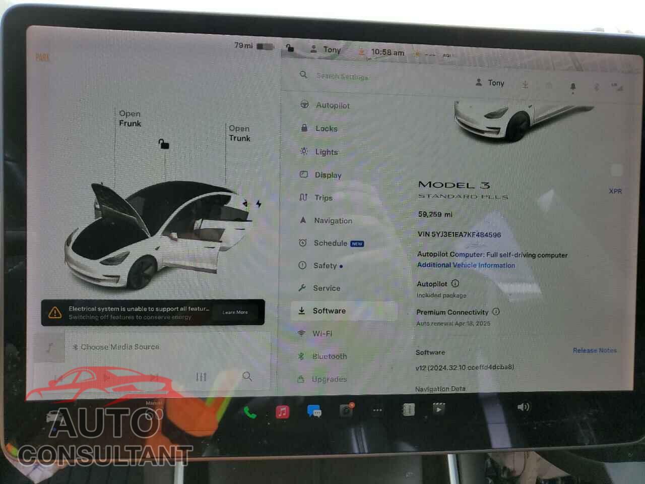 TESLA MODEL 3 2019 - 5YJ3E1EA7KF484596