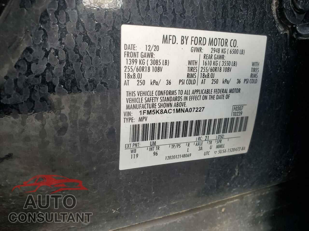 FORD EXPLORER 2021 - 1FM5K8AC1MNA07227
