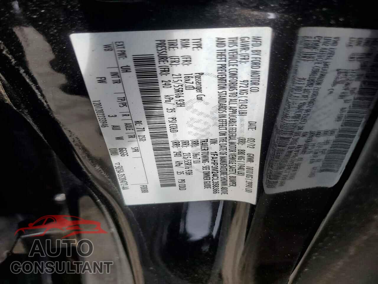 FORD FOCUS 2012 - 1FAHP3M24CL358366