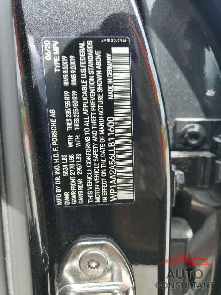 PORSCHE MACAN 2020 - WP1AA2A56LLB11600