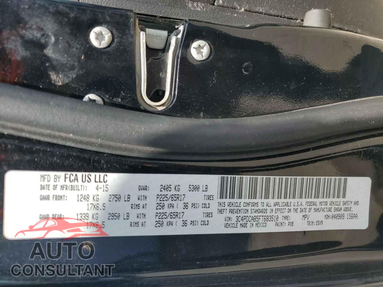 DODGE JOURNEY 2015 - 3C4PDCAB5FT683510