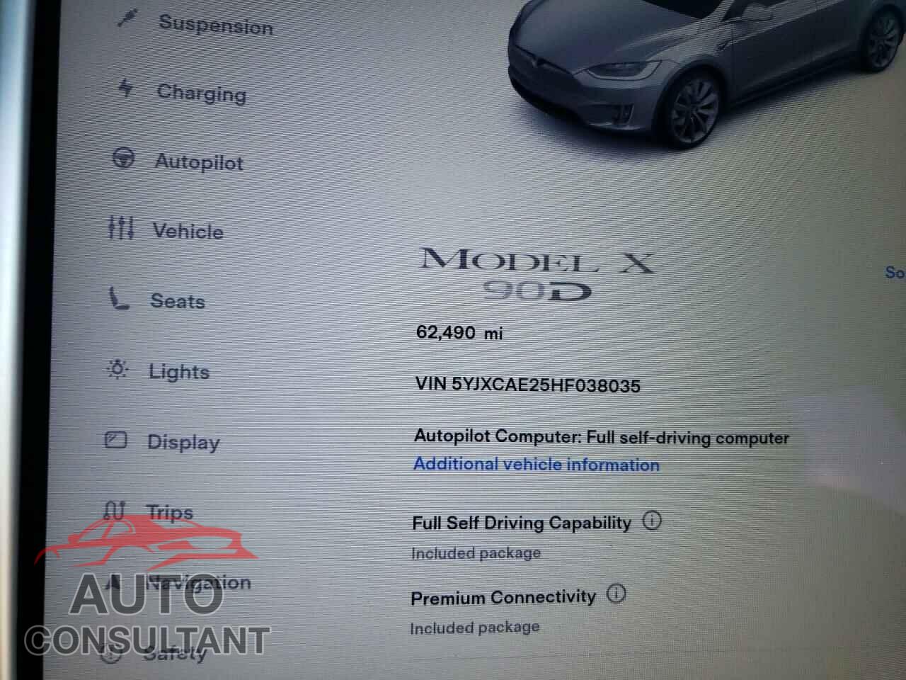 TESLA MODEL X 2017 - 5YJXCAE25HF038035
