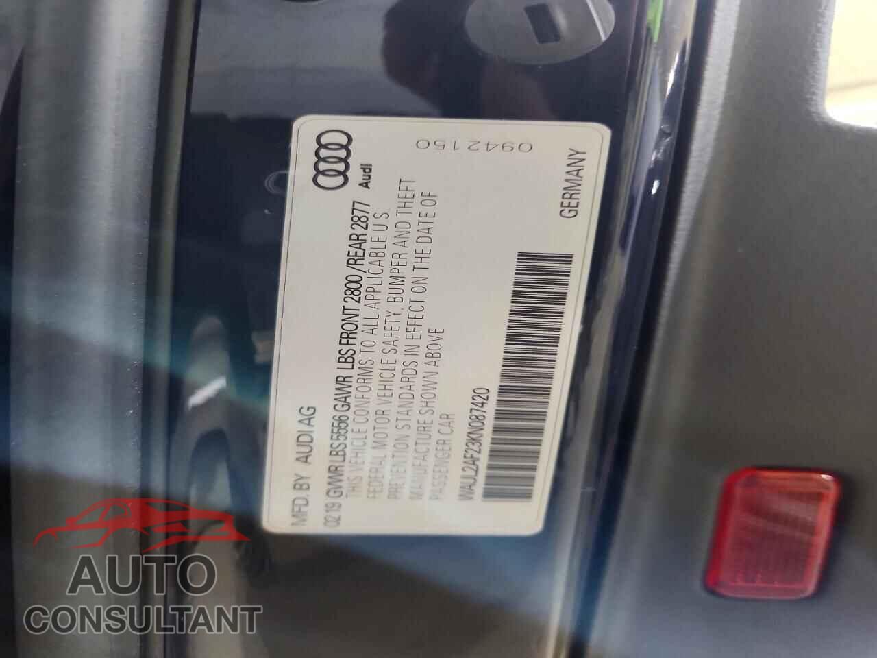 AUDI A6 2019 - WAUL2AF23KN087420