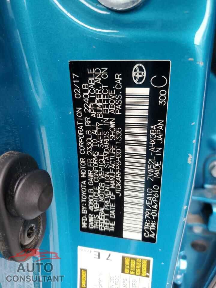 TOYOTA PRIUS 2017 - JTDKARFP6H3011335