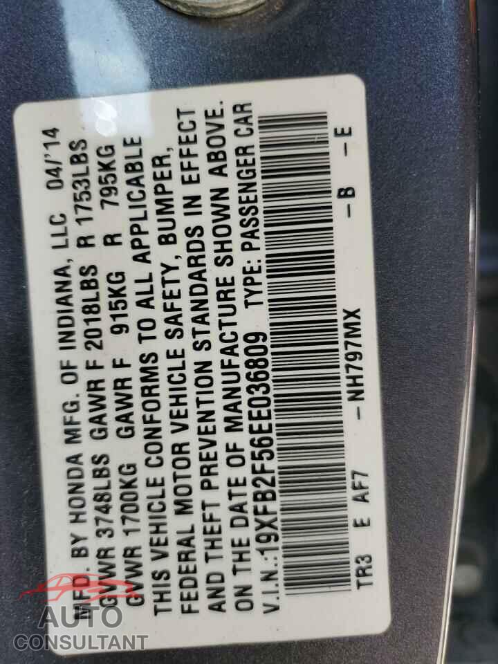 HONDA CIVIC 2014 - 19XFB2F56EE036809
