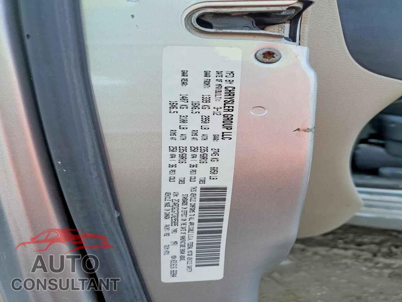 DODGE CARAVAN 2012 - 2C4RDGCG7CR295895
