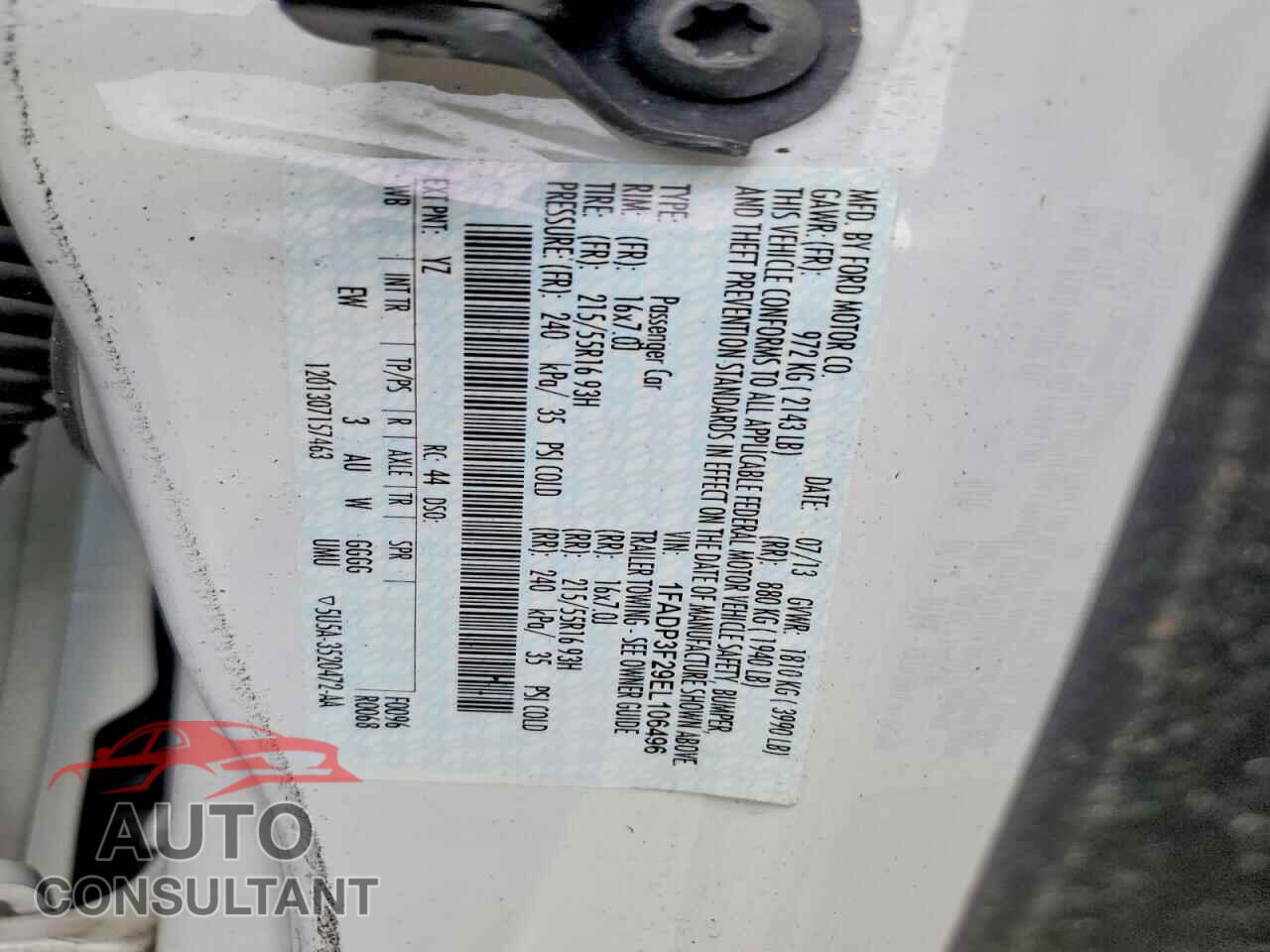 FORD FOCUS 2014 - 1FADP3F29EL106496