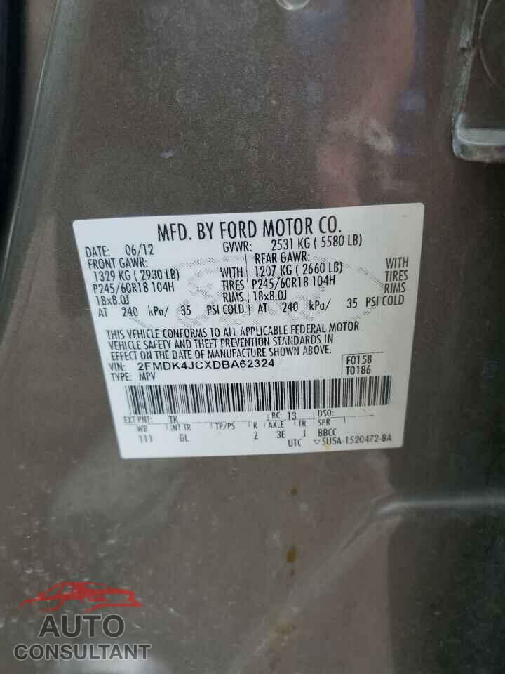 FORD EDGE 2013 - 2FMDK4JCXDBA62324