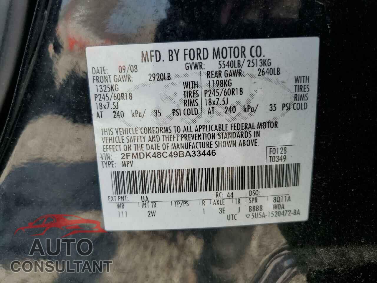 FORD EDGE 2009 - 2FMDK48C49BA33446