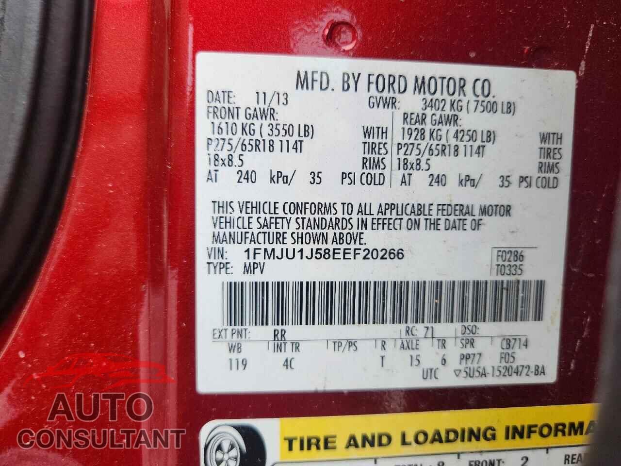 FORD EXPEDITION 2014 - 1FMJU1J58EEF20266