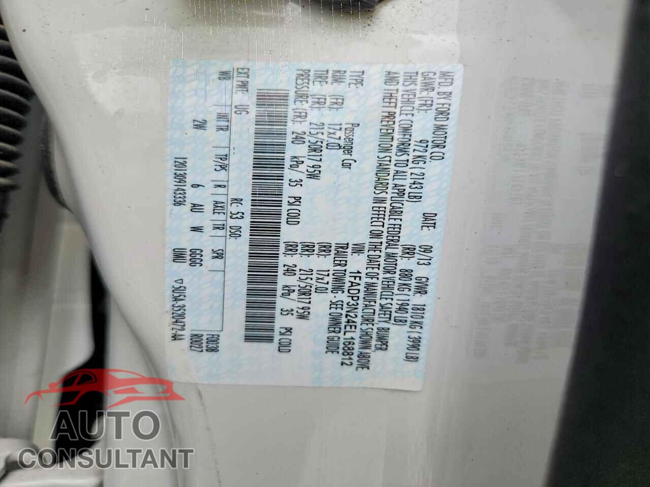 FORD FOCUS 2014 - 1FADP3N24EL168812