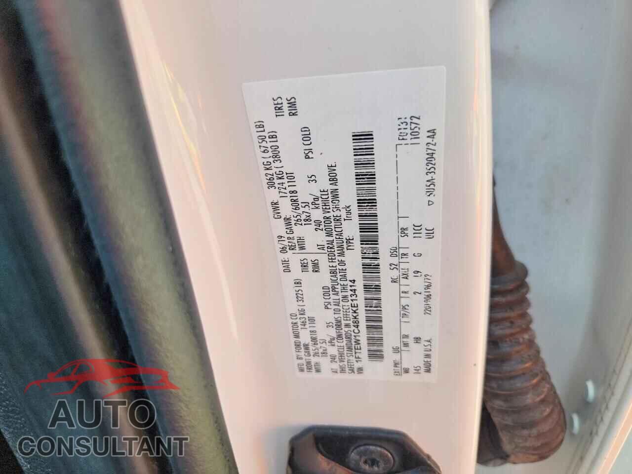 FORD UNKNOWN 2019 - 1FTEW1C48KKE13414