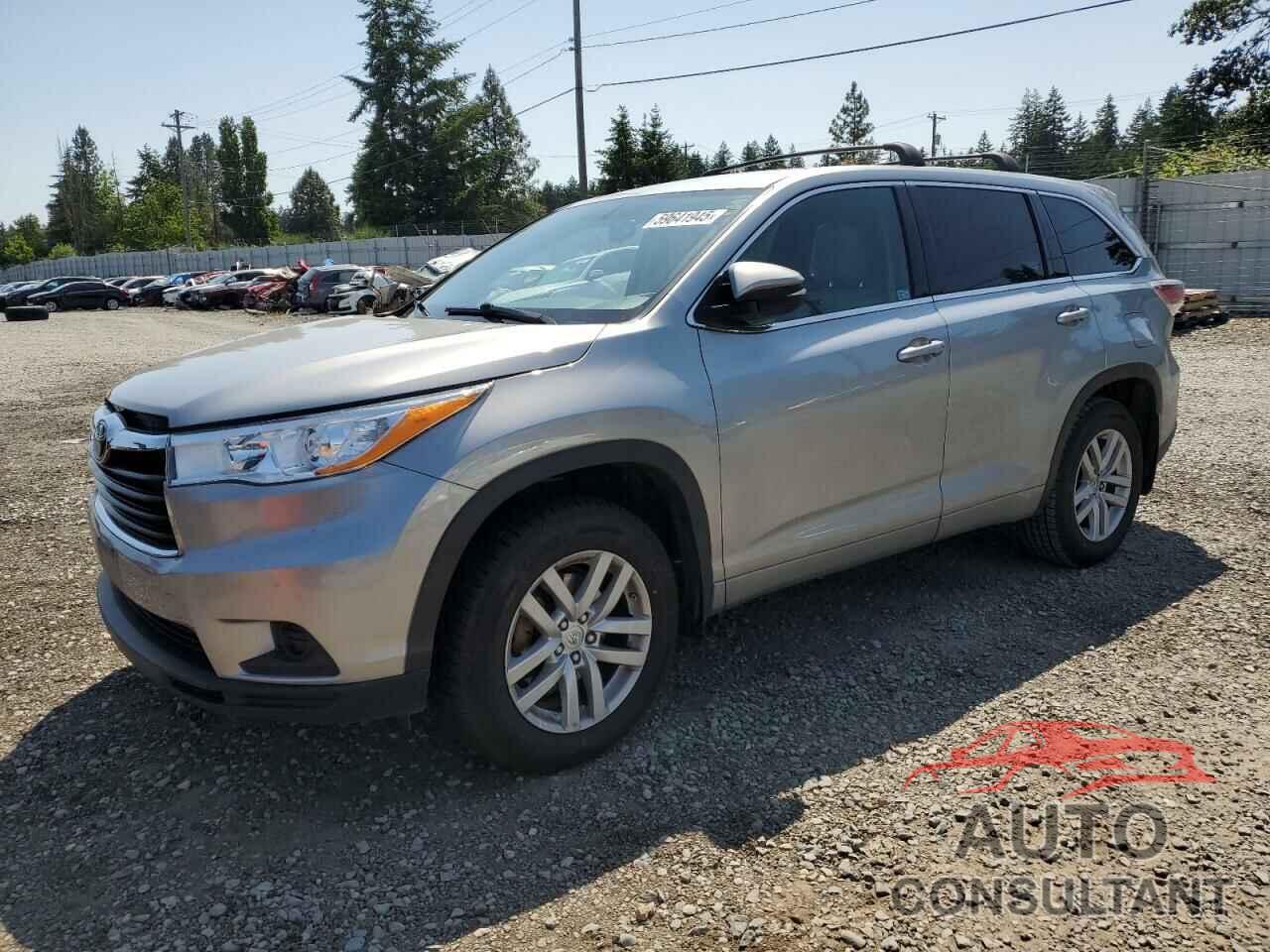 TOYOTA HIGHLANDER 2014 - 5TDBKRFHXES026288