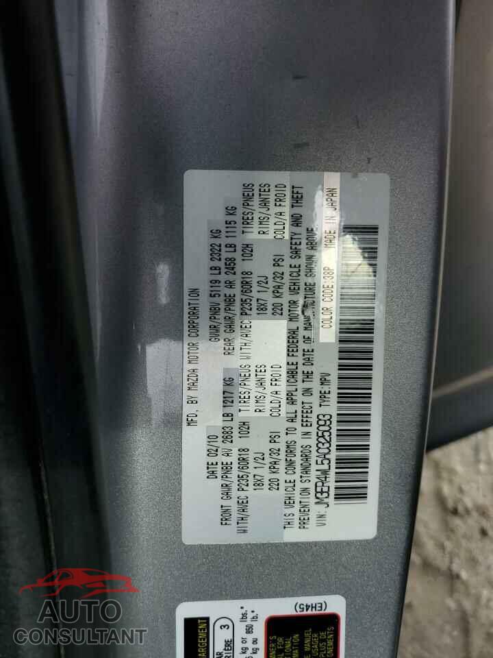 MAZDA CX-7 2010 - JM3ER4WL5A0325093
