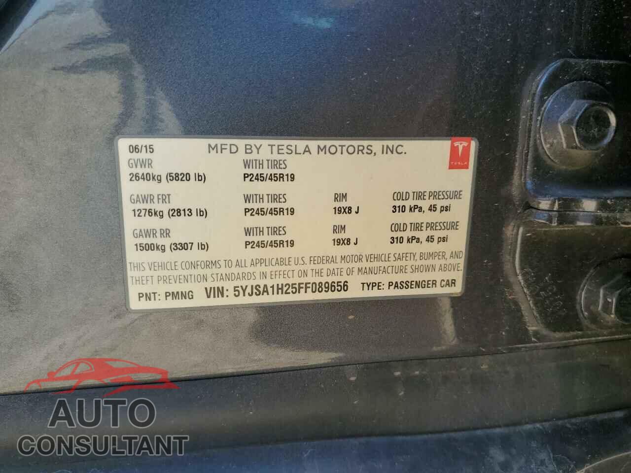 TESLA MODEL S 2015 - 5YJSA1H25FF089656