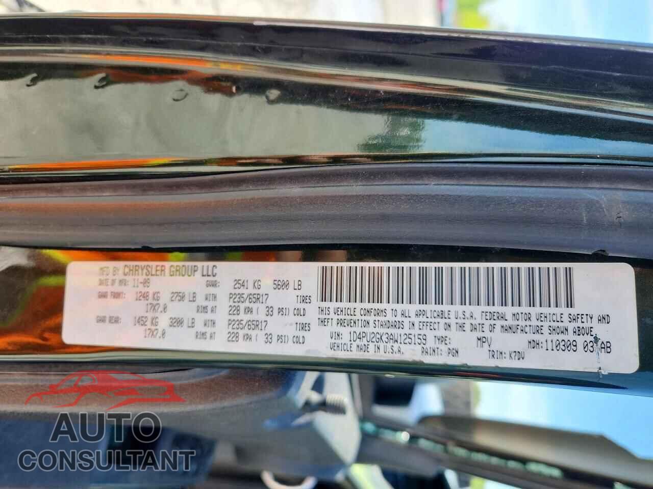 DODGE NITRO 2010 - 1D4PU2GK3AW125159