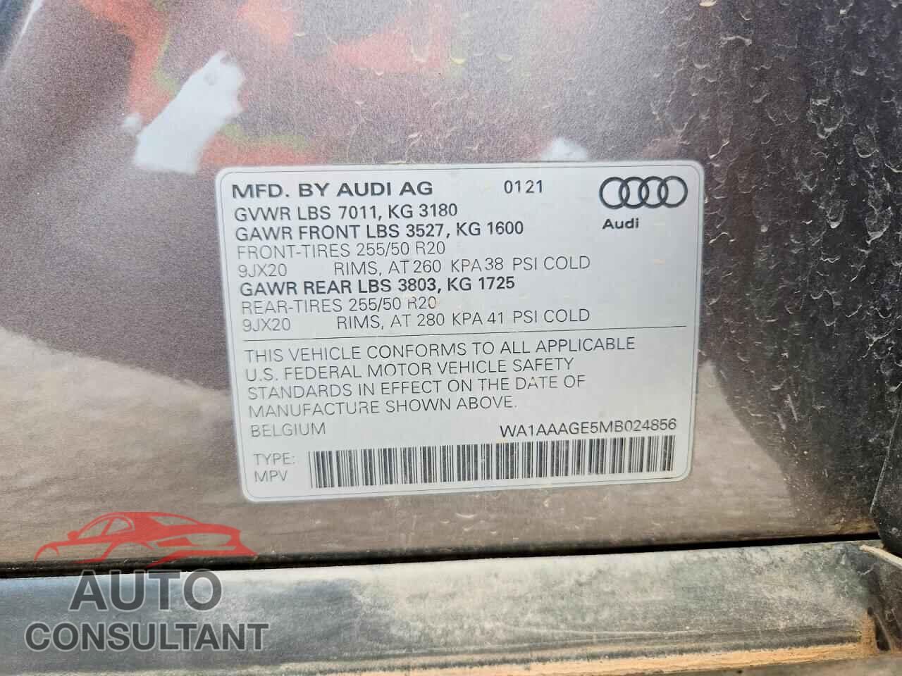 AUDI E-TRON 2021 - WA1AAAGE5MB024856