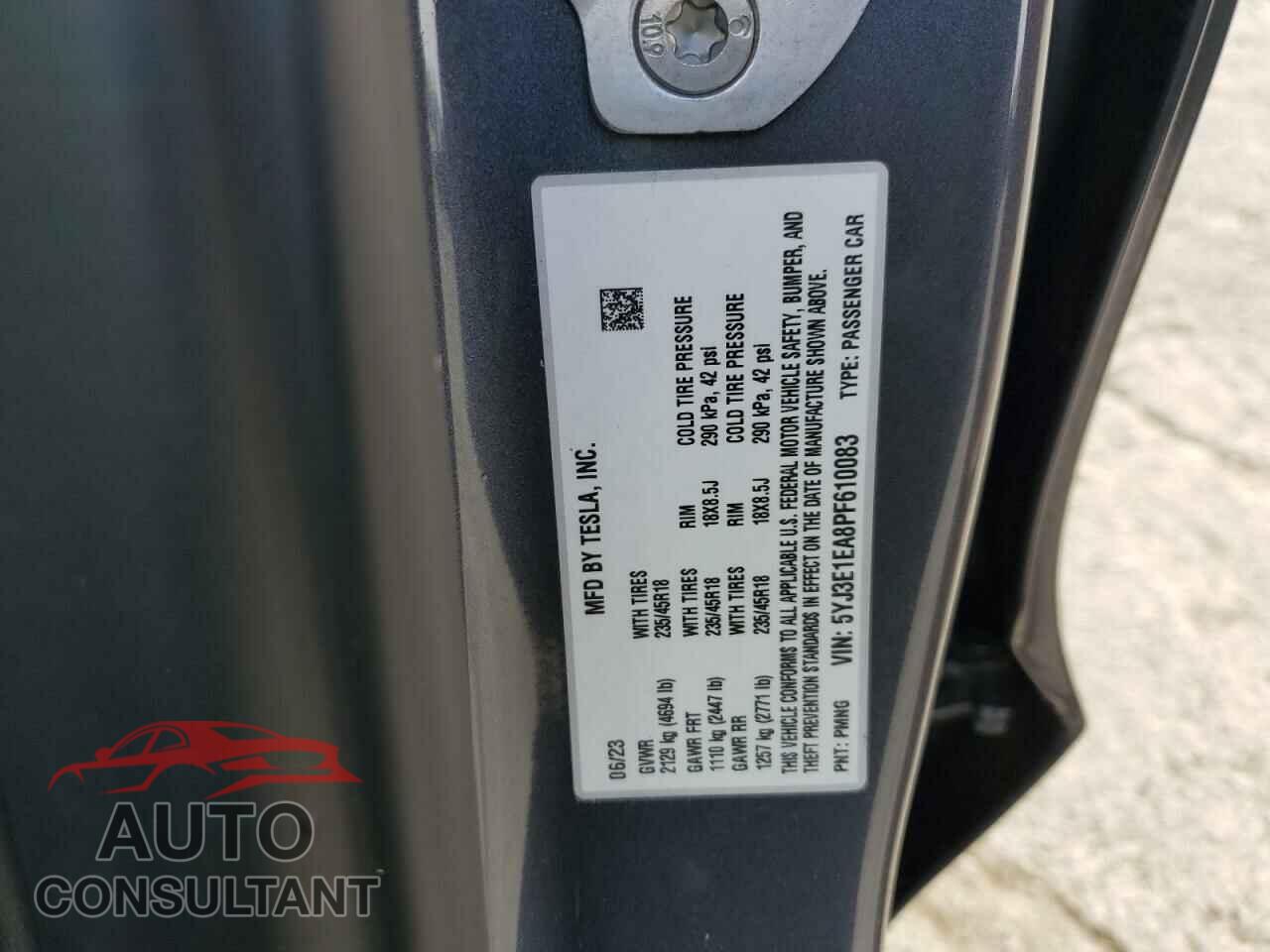 TESLA MODEL 3 2023 - 5YJ3E1EA8PF610083