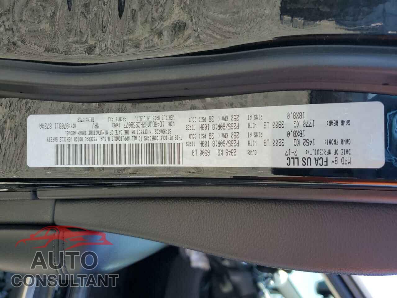 DODGE DURANGO 2017 - 1C4RDJAG2HC958077