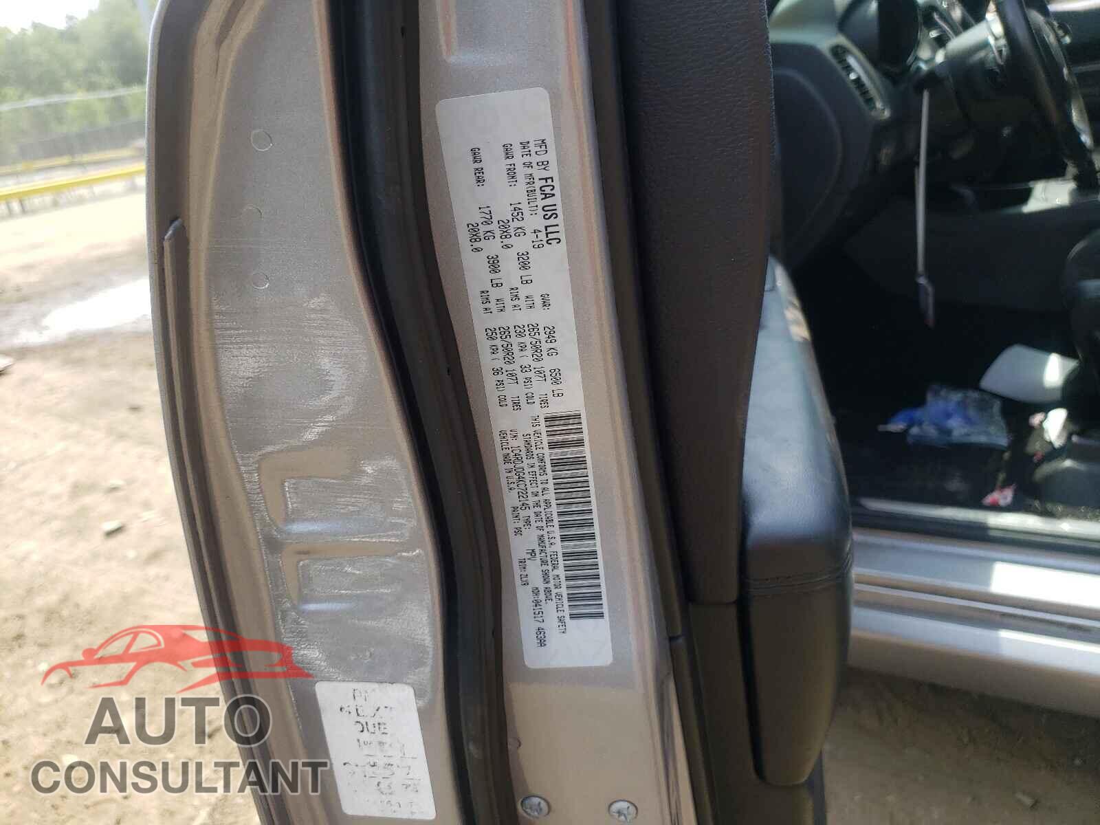 DODGE DURANGO 2019 - 1C4RDJDG4KC722145
