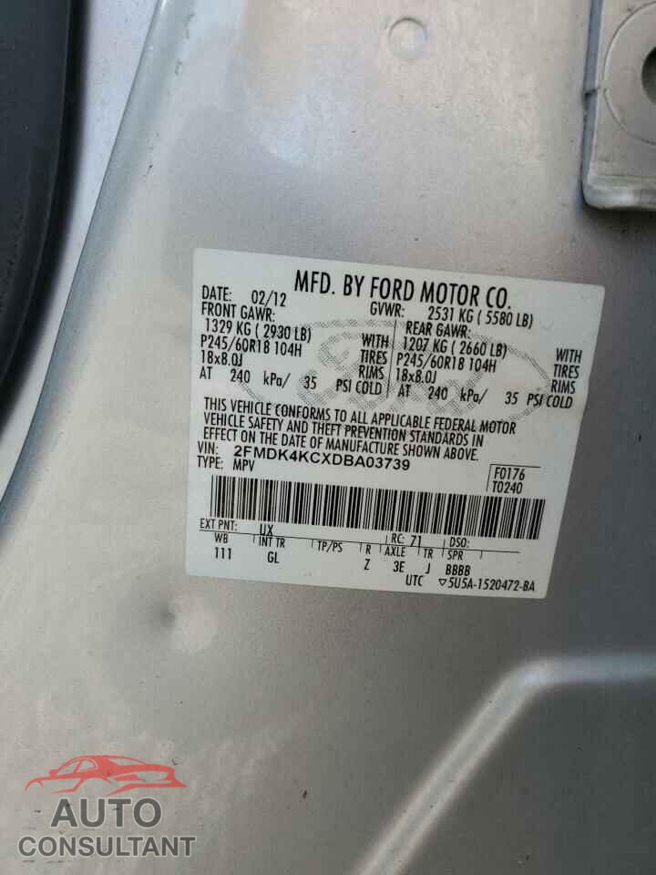 FORD EDGE 2013 - 2FMDK4KCXDBA03739