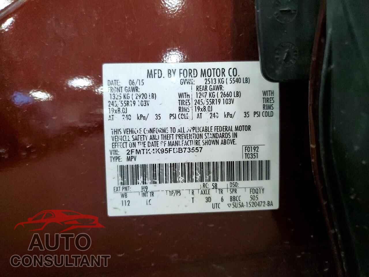 FORD EDGE 2015 - 2FMTK4K95FBB73557