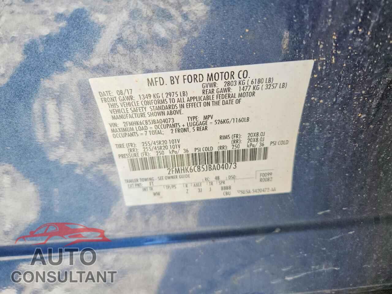FORD FLEX 2018 - 2FMHK6C85JBA04073