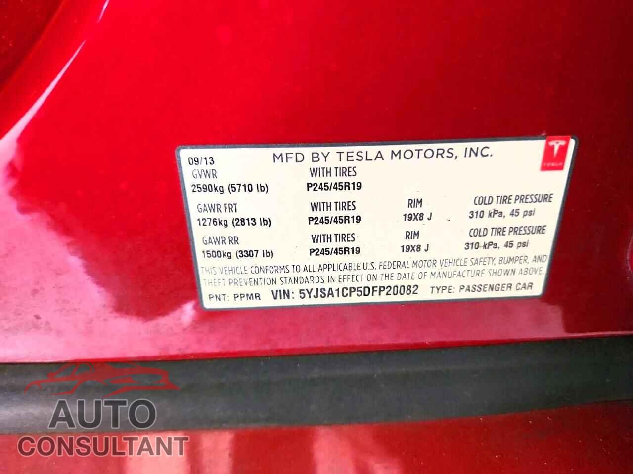 TESLA MODEL S 2013 - 5YJSA1CP5DFP20082