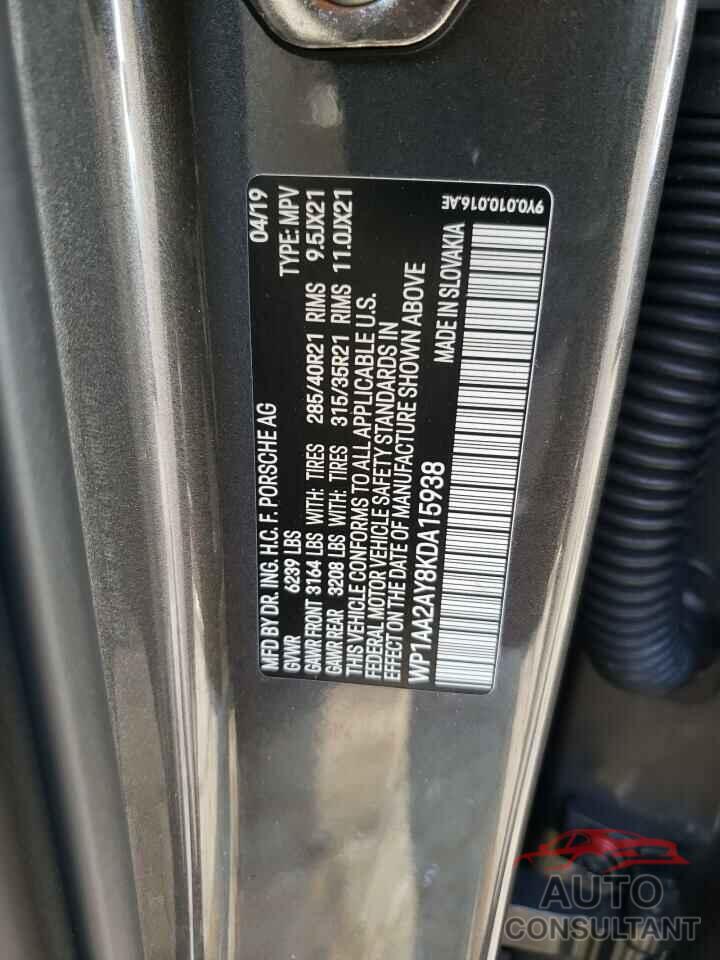 PORSCHE CAYENNE 2019 - WP1AA2AY8KDA15938