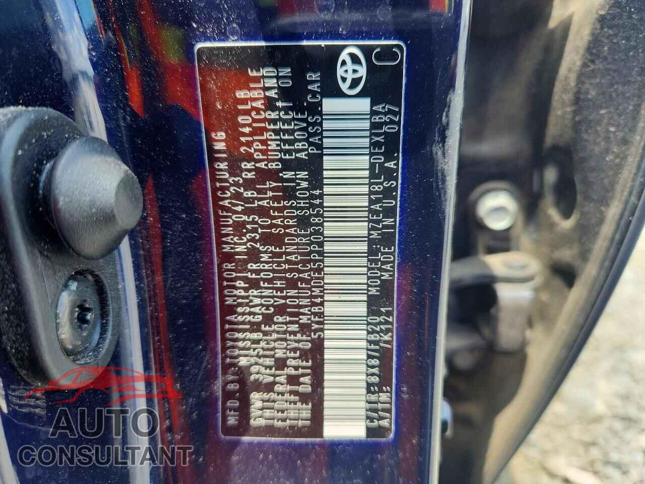 TOYOTA COROLLA 2023 - 5YFB4MDE5PP038544