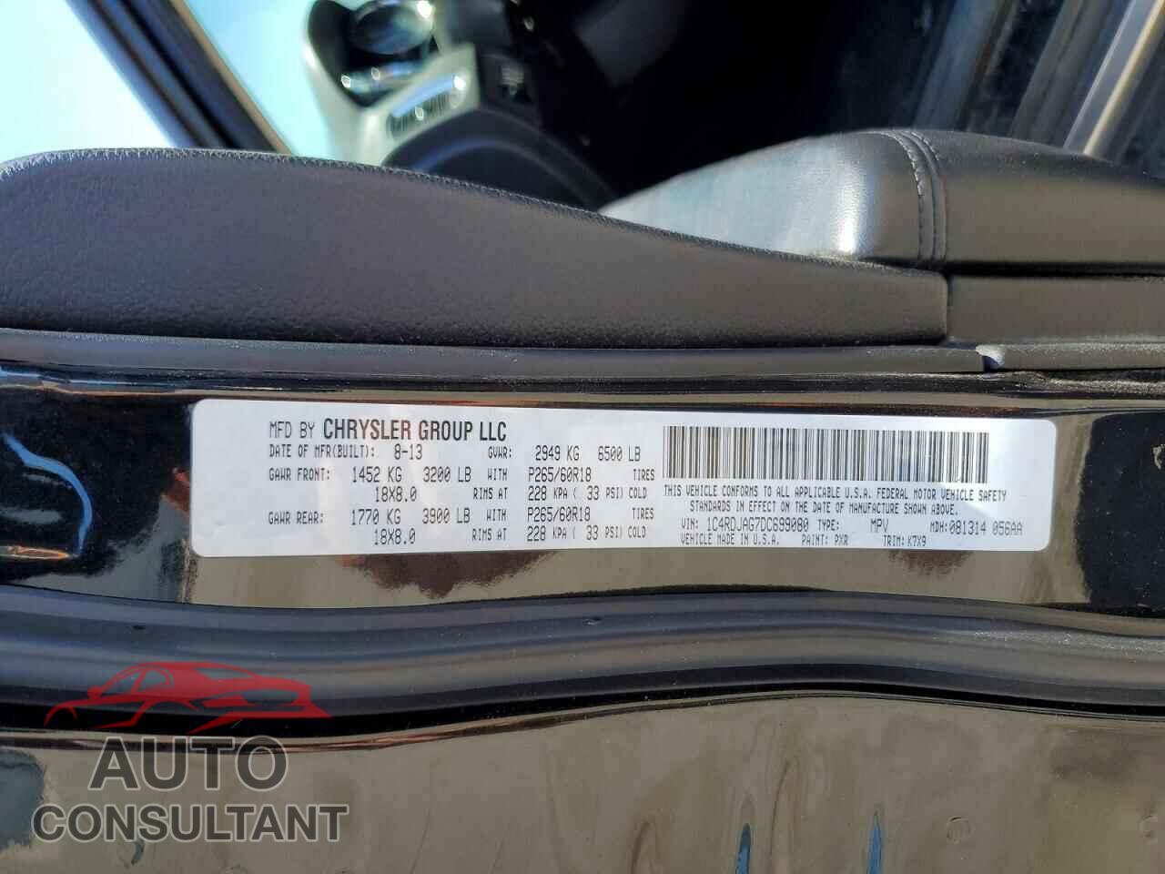 DODGE DURANGO 2013 - 1C4RDJAG7DC699080