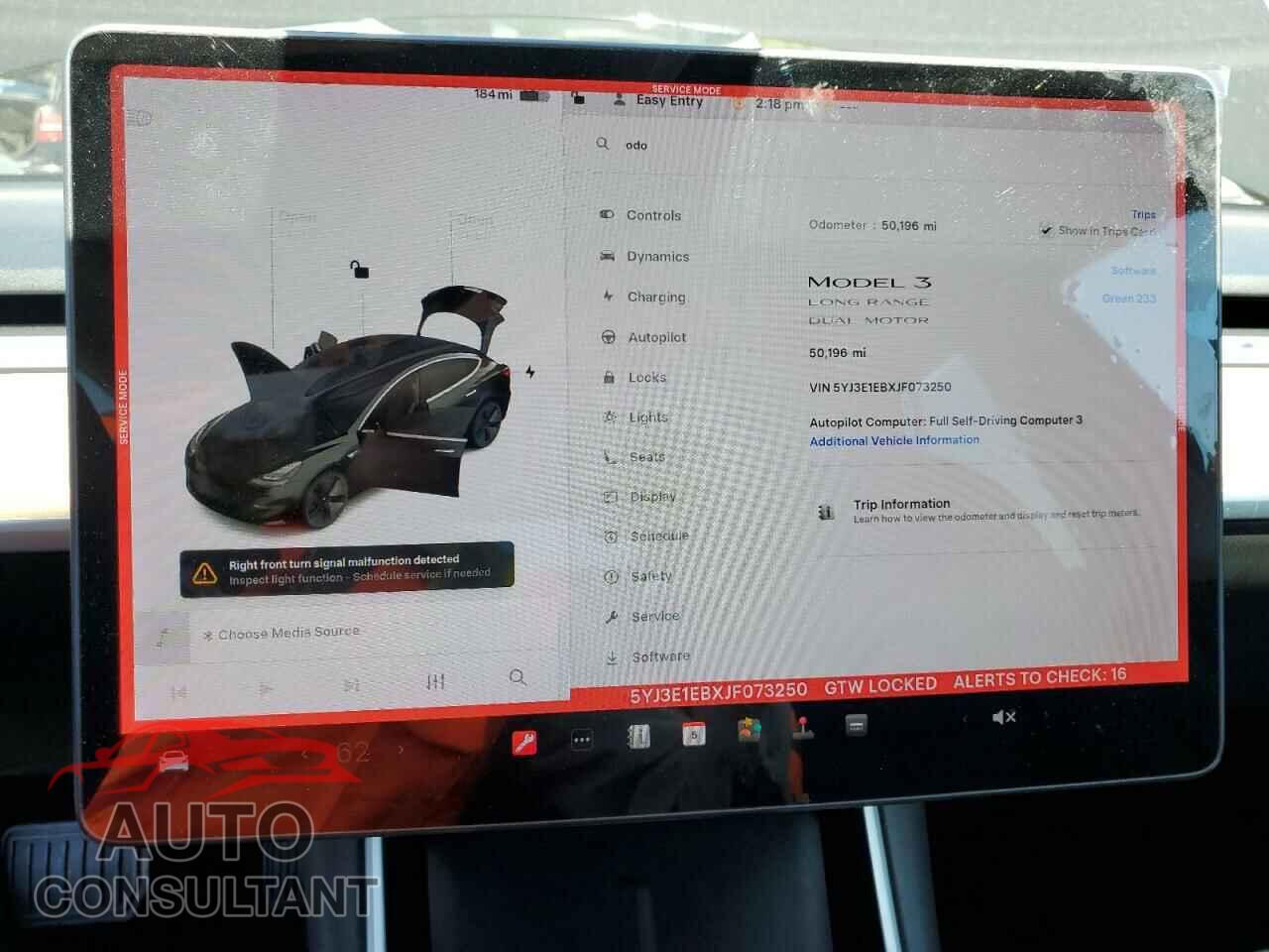 TESLA MODEL 3 2018 - 5YJ3E1EBXJF073250