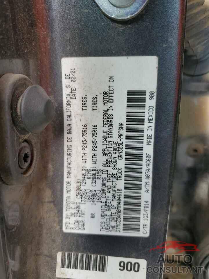 TOYOTA TACOMA 2021 - 3TMCZ5AN0MM404610