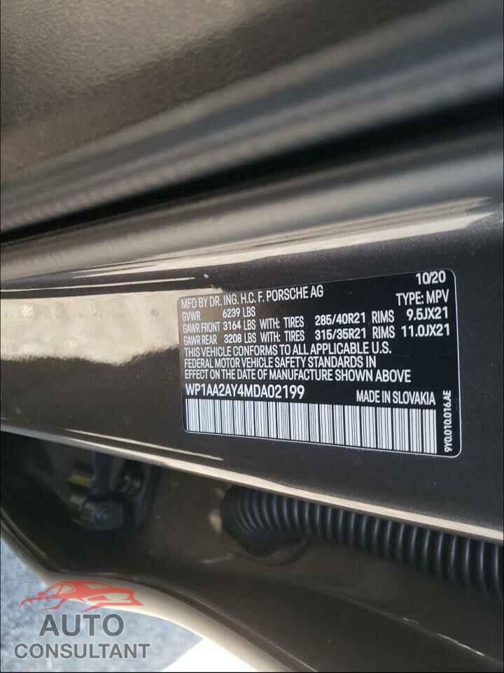 PORSCHE CAYENNE 2020 - WP1AA2AY4MDA02199