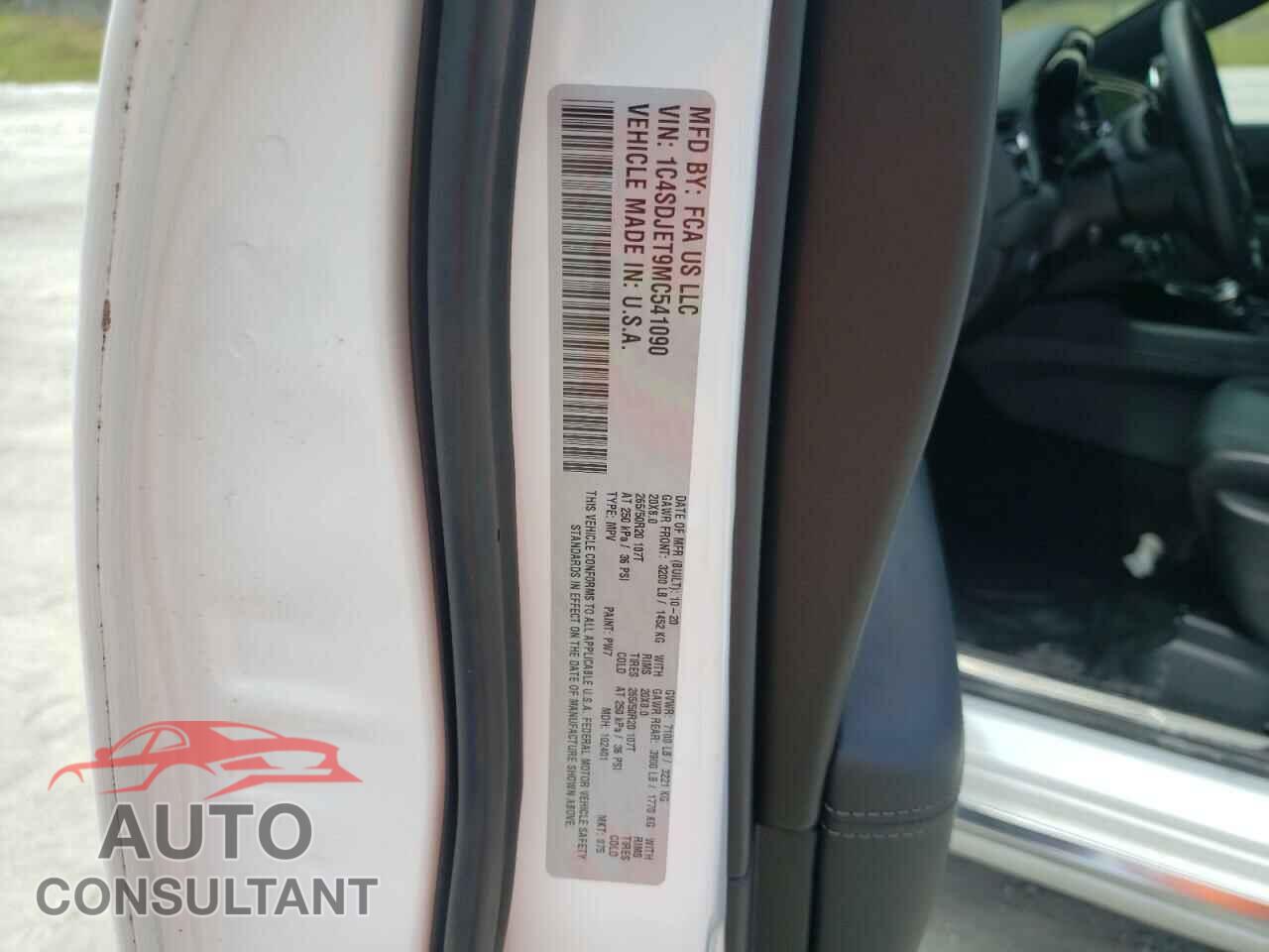 DODGE DURANGO 2021 - 1C4SDJET9MC541090