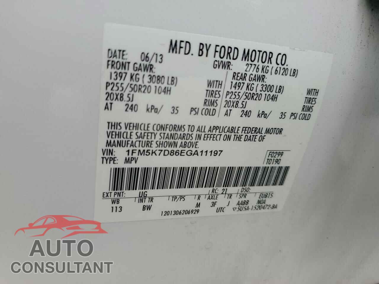 FORD EXPLORER 2014 - 1FM5K7D86EGA11197