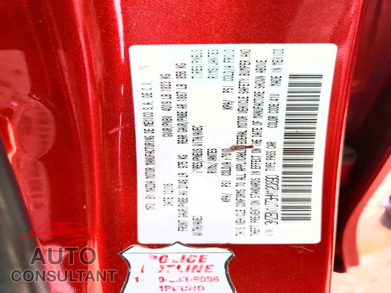 MAZDA 3 2017 - 3MZBN1U73HM120890