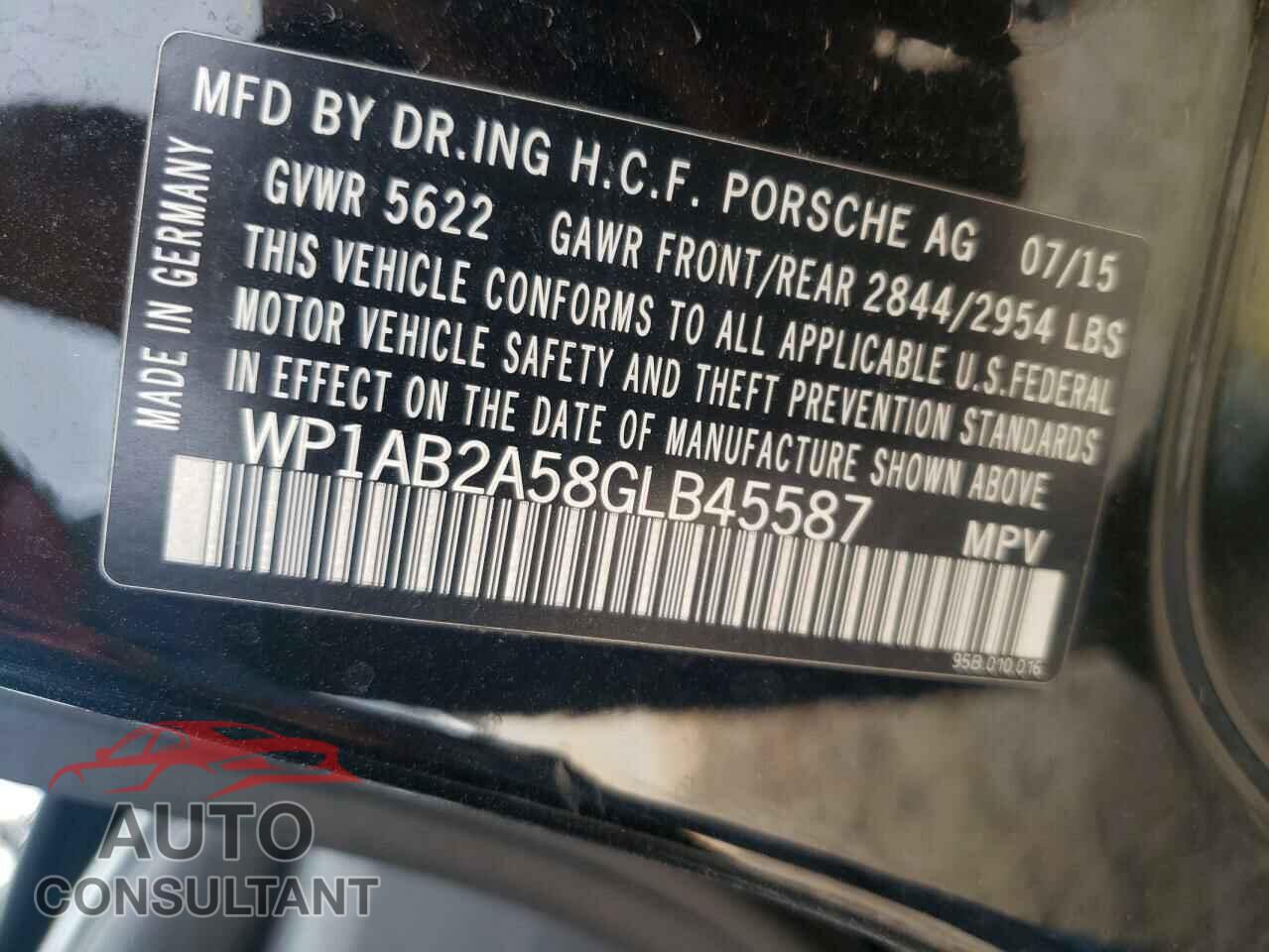 PORSCHE MACAN 2016 - WP1AB2A58GLB45587