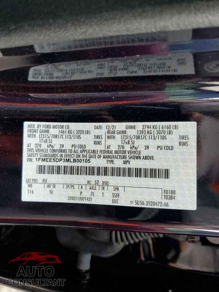 FORD BRONCO 2021 - 1FMEE5DP3MLB00105