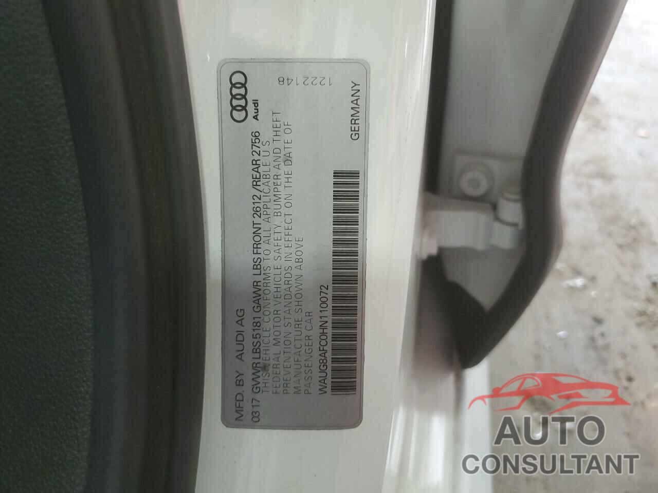 AUDI A6 2017 - WAUG8AFC0HN110072