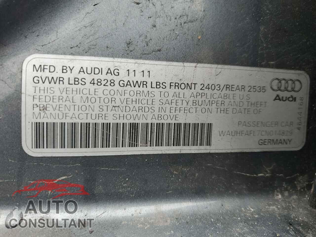 AUDI A4 2012 - WAUHFAFL7CN014829