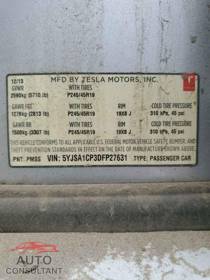 TESLA MODEL S 2013 - 5YJSA1CP3DFP27631