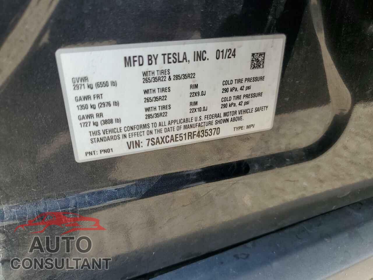 TESLA MODEL X 2024 - 7SAXCAE51RF435370