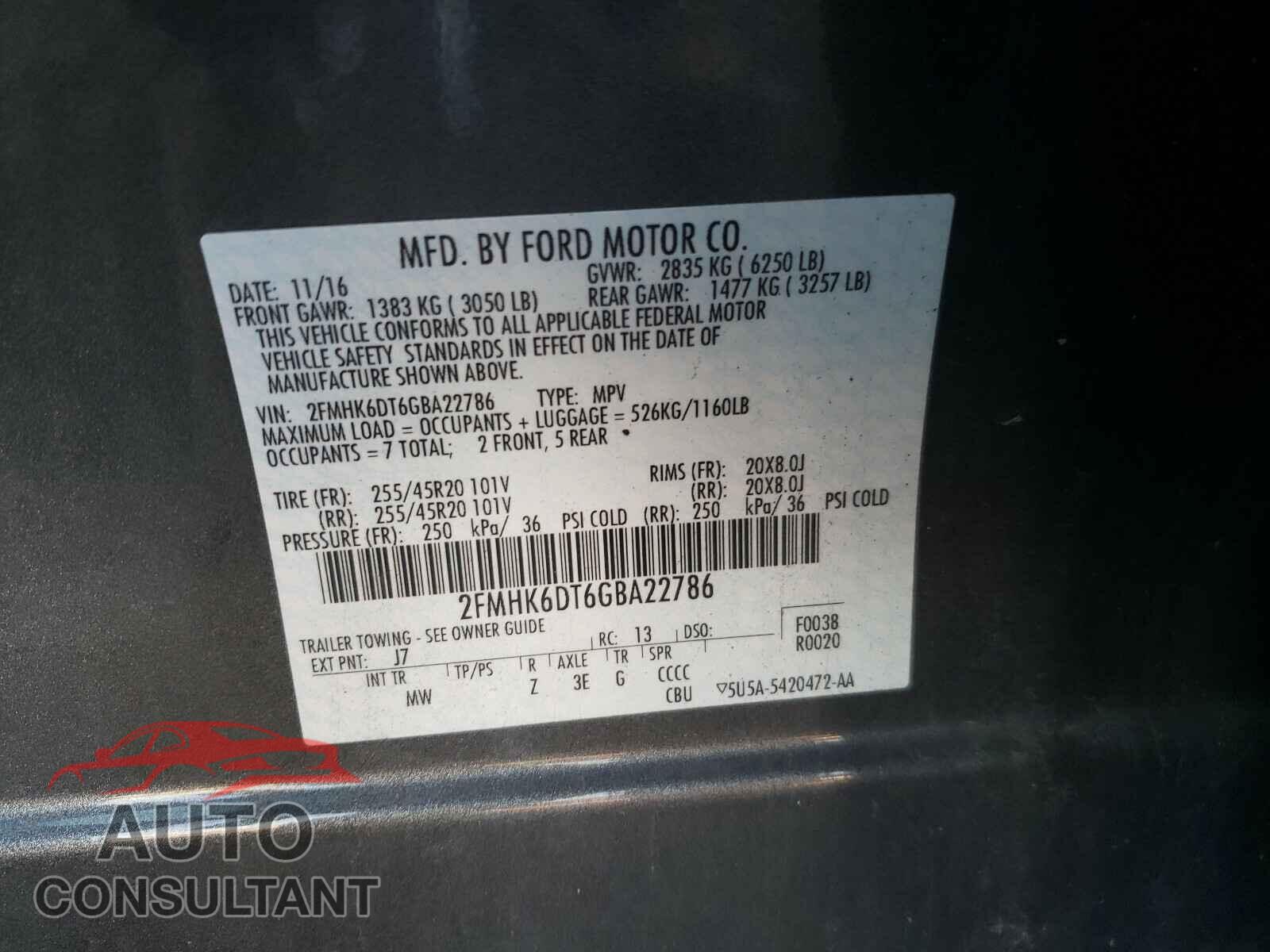 FORD FLEX 2016 - 2FMHK6DT6GBA22786