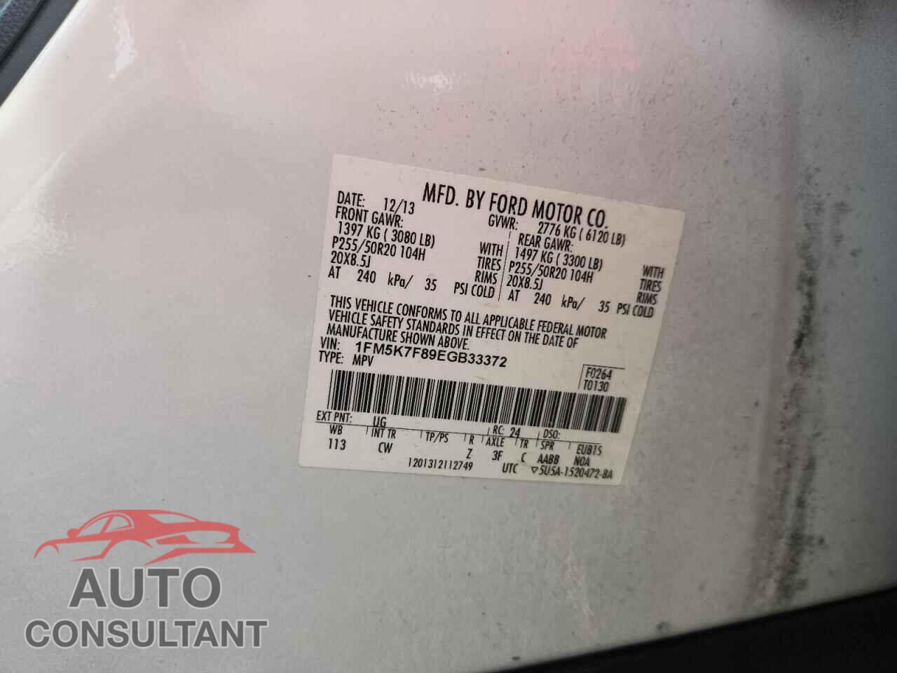 FORD EXPLORER 2014 - 1FM5K7F89EGB33372
