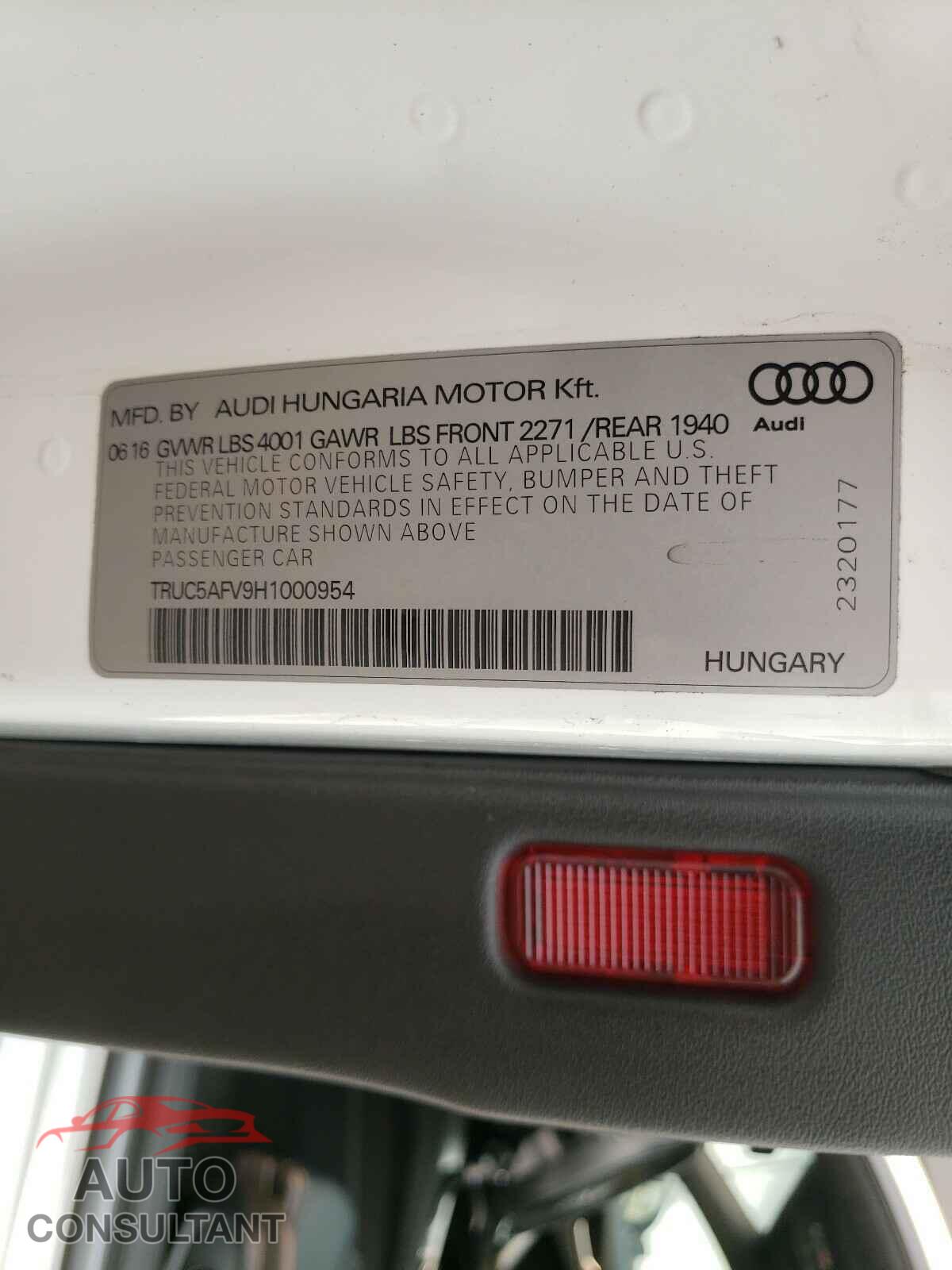 AUDI TT 2017 - TRUC5AFV9H1000954
