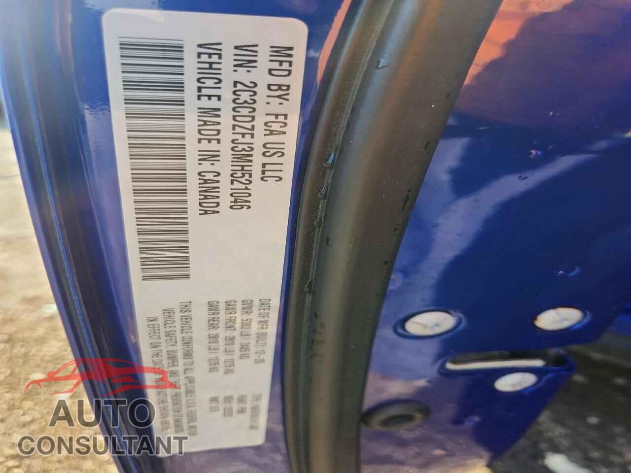 DODGE CHALLENGER 2021 - 2C3CDZFJ3MH521046